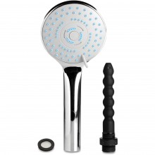 Набор из лейки и силиконовой насадки для анального душа «Clean Stream Shower Head With Silicone Enema Nozzle», XR Brands XRAG603, цвет Черный, длина 21.8 см.