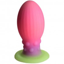 Фантазийный фаллоимитатор-яйцо «Creature Cocks Xeno Egg Glow In The Dark Silicone Egg», размер XL, XR Brands XRAH067-XL, из материала Силикон, цвет Розовый, длина 17.6 см.