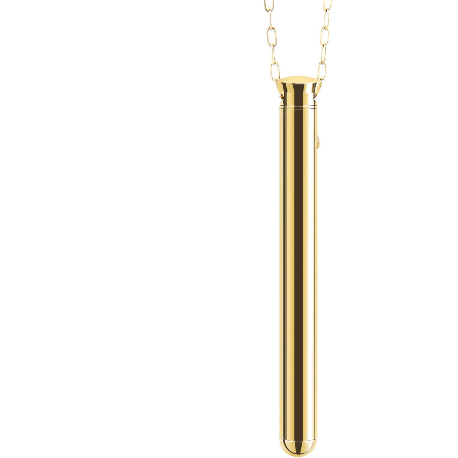 Элегантный вибромассажер-кулон из стали Vibrating Necklace Gold», le Wand LW-047-GD, цвет Золотой, длина 9.5 см.