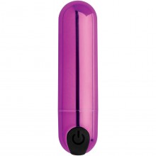 Перезаряжаемая вибропуля «Bang 10X Rechargeable Vibrating Metallic Bullet», цвет фиолетовый, XR Brands XRAG656-Purple, длина 7.6 см.