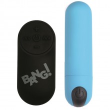 Вибропуля с дистанционным управлением «Bang 21X Vibrating Bullet With Remote Control», цвет голубой, XR Brands XRAG366-Blue, коллекция Bang!, длина 7.6 см.