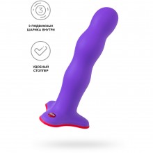 Фаллоимитатор «Stubs Bouncer Flashy Purple» с вращающимися внутренними шариками, цвет ярко-фиолетовый, Fun Factory 27100, из материала Силикон, длина 18.5 см.
