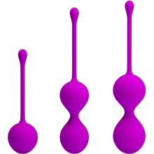 Набор вагинальных шариков «Pretty Love Kegel Ball» 3 в 1, цвет фиолетовый, Baile BI-014505, длина 12 см.