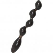 Черная анальная цепочка, TPR, 4sexdream 47607-MM, цвет Черный, длина 21 см.
