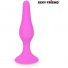 Втулка анальная «Sexy Friend Love Play» с ограничителем, цвет розовый, материал силикон, SF-70296, длина 10 см.