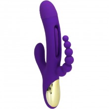 Вибратор-кролик для точки G ударный «Anal G-Hit» с анальной цепочкой, цвет фиолетовый, Eroticon ZD068-PU, длина 24 см.