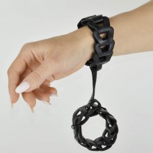 Кожаные наручники Клеопатра, цвет черный, Sitabella 3405-1, One size