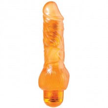 Гелевый вибратор-реалистик «JELLY JOY 7INCH 10 RHYTHMS ORANGE», цвет оранжевый, Dream Toys 20845, длина 17.5 см.
