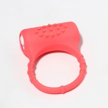 Мужское силиконовое эрекционное виброкольцо с пупырышками, красного цвета, Сима-Ленд 7618980, цвет Красный, диаметр 3.2 см.