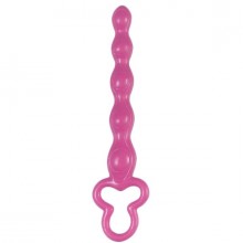 Анальная цепочка «Clover Anal Rod», цвет розовый, Seven Creations 18-41-e13, из материала TPR, длина 18 см.