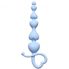 Голубая анальная цепочка «Begginers Beads Blue First Time», Lola Toys 4102-02Lola, из материала Силикон, длина 18 см.