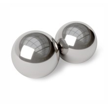 Серебристые вагинальные шарики «Noir Stainless Steel Kegel Balls», сталь, Blush Novelties BL-23845, диаметр 1.9 см.