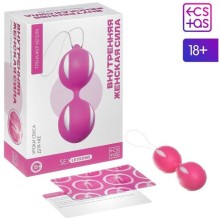 Уроки секса для нее «Внутренняя женская сила»: тренажр Кегеля и карточки, Ecstas 7045155, из материала Пластик АБС, цвет Розовый, длина 10 см.