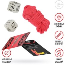 Эротический набор для двоих «Территория соблазна»: веревка, кубики и карты, 4672578, бренд Сима-Ленд, из материала Пластик АБС, цвет Красный