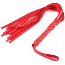 Красная многохвостая плеть с петлей на рукояти, общая длина 55 см, Оки-Чпоки 9857300, из материала Полиуретан, цвет Красный, длина 55 см.