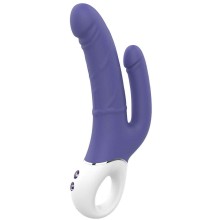 Синий анально-вагинальный вибратор «Double Pleasure»21798, из материала Силикон, цвет Фиолетовый, длина 23.5 см.