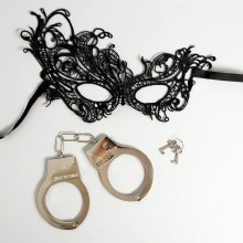 Эротический набор «Сладкое повиновение»: наручники и маска, Страна Карнавалия 5197020, со скидкой