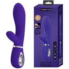 Вибратор-кролик «Super Soft - Thomas», цвет фиолетовый, Baile BI-014621-3, из материала Силикон, длина 20.5 см.