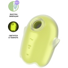 Клиторальный вибратор «Glowing Ghost» вакуумно-волновой, бесконтактный, Satisfyer 4060064, цвет Желтый, длина 8.4 см.