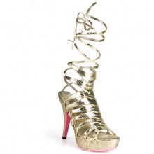 Золотистые босоножки из искусственной змеиной кожи «Snake Style», размер 39, бренд Hustler Shoes, цвет Золотой, 39 размер