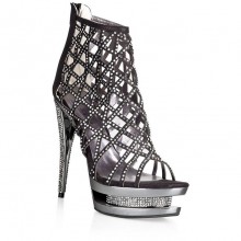 Шикарные туфли с кристаллами «Glare», размер 36, бренд Hustler Lingerie, цвет Черный, 36 размер