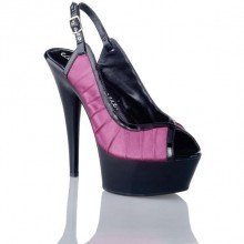 Черно-розовые туфельки из атласа и глянцевой кожи «Magnolia», размер 37, из материала ПВХ, 37 размер