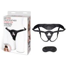        Patent Leather Strap-On Harness, LF1360-BLK,  Lux Fetish,  4.5 .