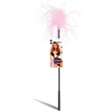 Ласкающая палочка с розовыми перьями «Feather Tickler», бренд Lux Fetish, из материала Пластик АБС, длина 45 см.