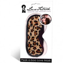 Маска на глаза «Peek-a-boo Love Mask», цвет леопард, LF6012, бренд Lux Fetish, из материала Полиэстер, One Size (Р 42-48)