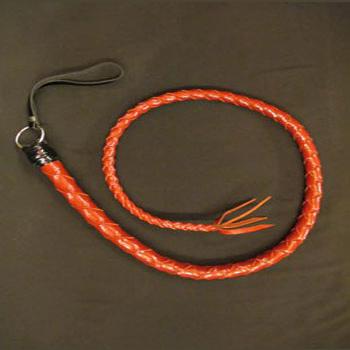 Плеть однохвостовая, длина 0.6 м, красный лак, из материала Кожа, длина 0.6 см.