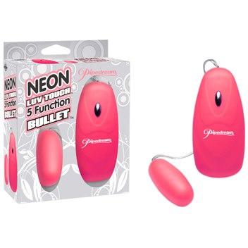 PipeDream «Neon Luv Touch Bullet» виброяйцо розовое, 5 функций, из материала Пластик АБС, длина 5.7 см.