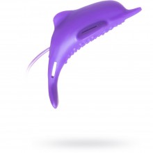 Клиторальный вибратор на ремешках «Pure Vibes» в форме дельфина, цвет фиолетовый, Gopaldas 50445, длина 6 см.