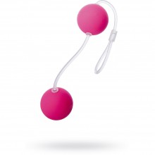 Бархатистые вагинальные шарики со смещенным центром, диаметр 3 см, цвет розовый, Sexus Funny Five 935001, из материала Пластик АБС, длина 11 см.
