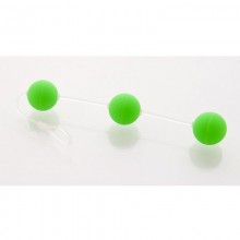 Анальные шарики, диаметр 2.5 см, цвет зеленый, «Sexus Funny Five» 935002, длина 19.5 см.