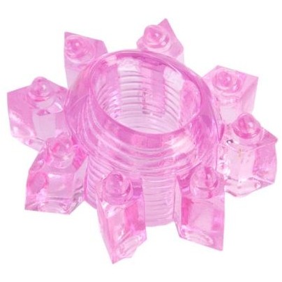 Кольцо гелевое остроконечная звезда, бренд ToyFa, из материала ПВХ, цвет Розовый, длина 1.8 см.