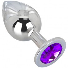 Большой плаг из стали с кристаллом «Violet Dream», длина 9.5 см, EF-HM-016, бренд EroticFantasy, цвет Фиолетовый, длина 9.5 см.