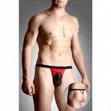Стринги мужские с сеточкой красно-черные, размер M/L, бренд SoftLine, из материала Полиамид