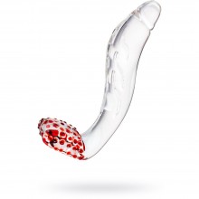 Загнутый фаллос, с выпуклыми точками, длиной 17,5 см, 912039, бренд Sexus Glass, цвет Прозрачный, длина 17.5 см.