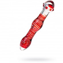 Фаллоимитатор из стекла, цвет красный, длина 20 см, 912136, бренд Sexus Glass, длина 20 см.