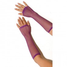 Длинные фиолетовые перчатки в сетку, размер OS, Electric Linergie 1041-PUR, бренд Electric Lingerie, One Size (Р 42-48)
