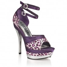 Босоножки с серебристой шпилькой «Violet Leopard», размер 37, бренд Hustler Shoes, из материала ПВХ, цвет Фиолетовый, 37 размер