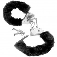 Наручники металлические «Beginners Furry Cuffs» с мехом, цвет черный, бренд PipeDream, коллекция Fetish Fantasy Series, One Size (Р 42-48)