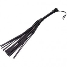 Гладкая плеть-флогер из натуральной кожи, цвет черный, СК-Визит 3010-1, из материала Кожа, длина 65 см.