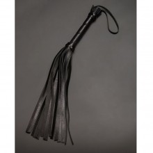 Мини-плеть гладкая из кожи с жесткой рукоятью общей длиной 40 см, цвет черный, СК-Визит 3011-1, из материала Кожа, длина 40 см.