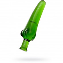 Анальный массажер из стекла в виде перчика, зеленый, рабочая длина 10.5 см, минимальный диаметр 1.5 см, Sexus Glass 912032, длина 13.5 см.