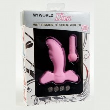 Вибратор 5 режимов розовый 11,5 см силикон, бренд MyWorld - DIVA, длина 11.5 см.