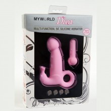 Вибратор с клитор.стимуляцией 5 режимов розовый 11,5 см силикон, бренд MyWorld - DIVA, длина 11.5 см.