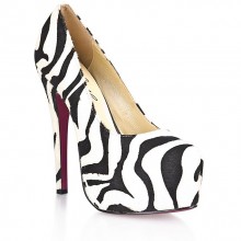 Туфли из искуственной шерсти зебры Black&white 38р, бренд Hustler Lingerie, из материала ПВХ, цвет Белый, 38 размер