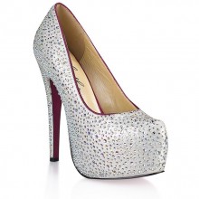 Туфли с серебристыми кристаллами Jewerly 40р, бренд Hustler Lingerie, из материала ПВХ, цвет Белый, 40 размер
