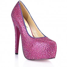Туфли в кристаллах на шпильке Sexy Pink 40р, из материала ПВХ, цвет Розовый, 40 размер